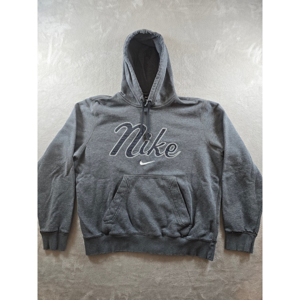 Nike Hoodie Sweatshirt Women L Grey Fleece Athleisure Y2K *Read